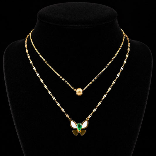 Double Layered Butterfly Mosaic Pendant - Zevaraat