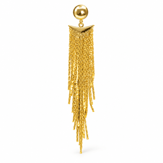 Golden Cascade Fringe Earrings - Zevaraat