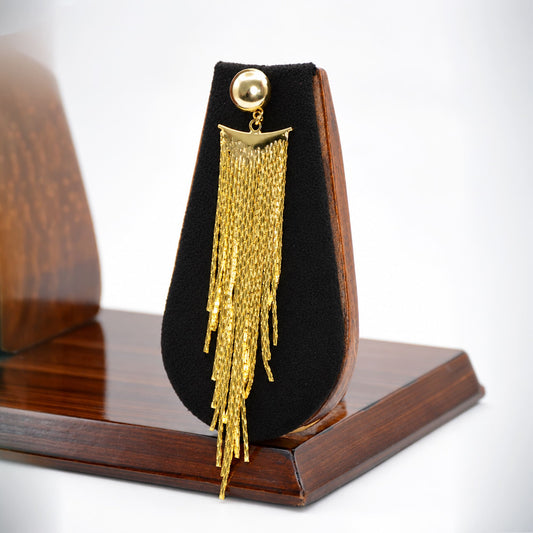 Golden Cascade Fringe Earrings - Zevaraat