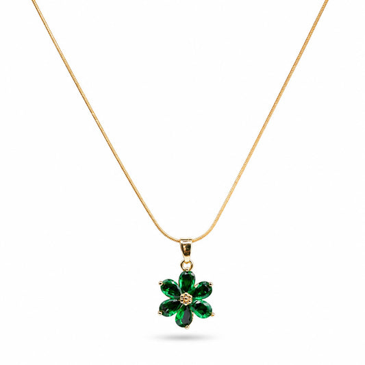 Green Daisy Floral Pendant - Zevaraat