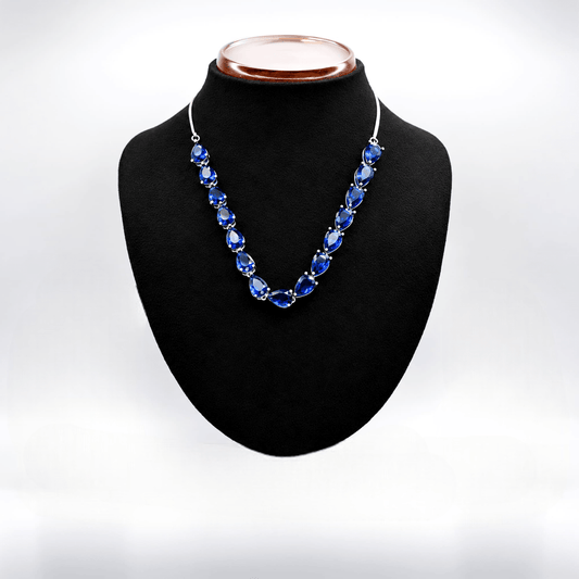 Royal Blue Teardrop Riviera Necklace - Zevaraat