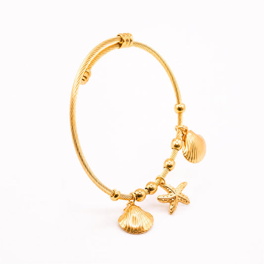 Sea Shell Adjustable Bangle - Zevaraat