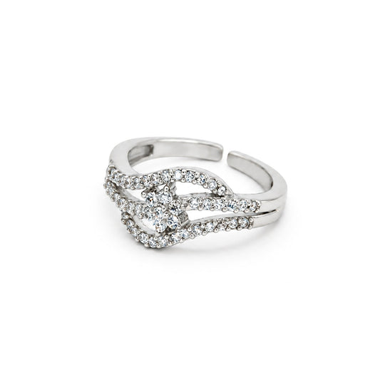 Serene Starlight Wave Ring - Zevaraat