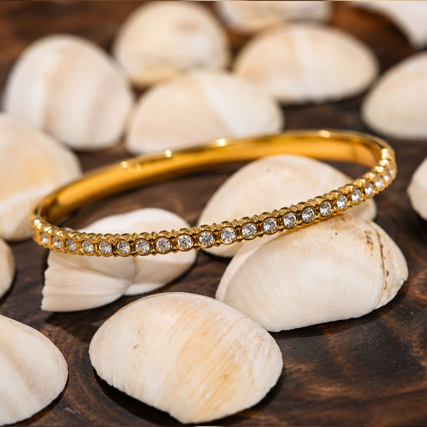Studded Gold (Single) Bangle - Zevaraat