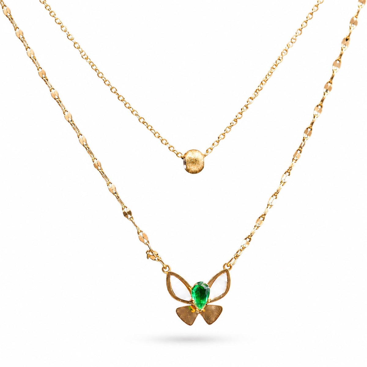 Double Layered Butterfly Mosaic Pendant - Zevaraat
