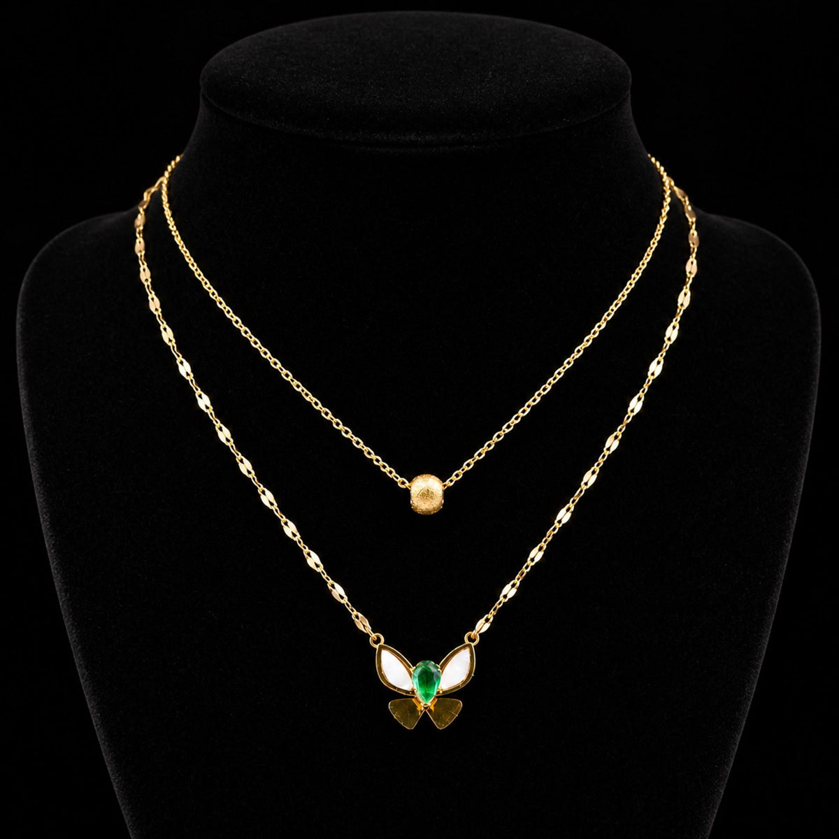 Double Layered Butterfly Mosaic Pendant - Zevaraat