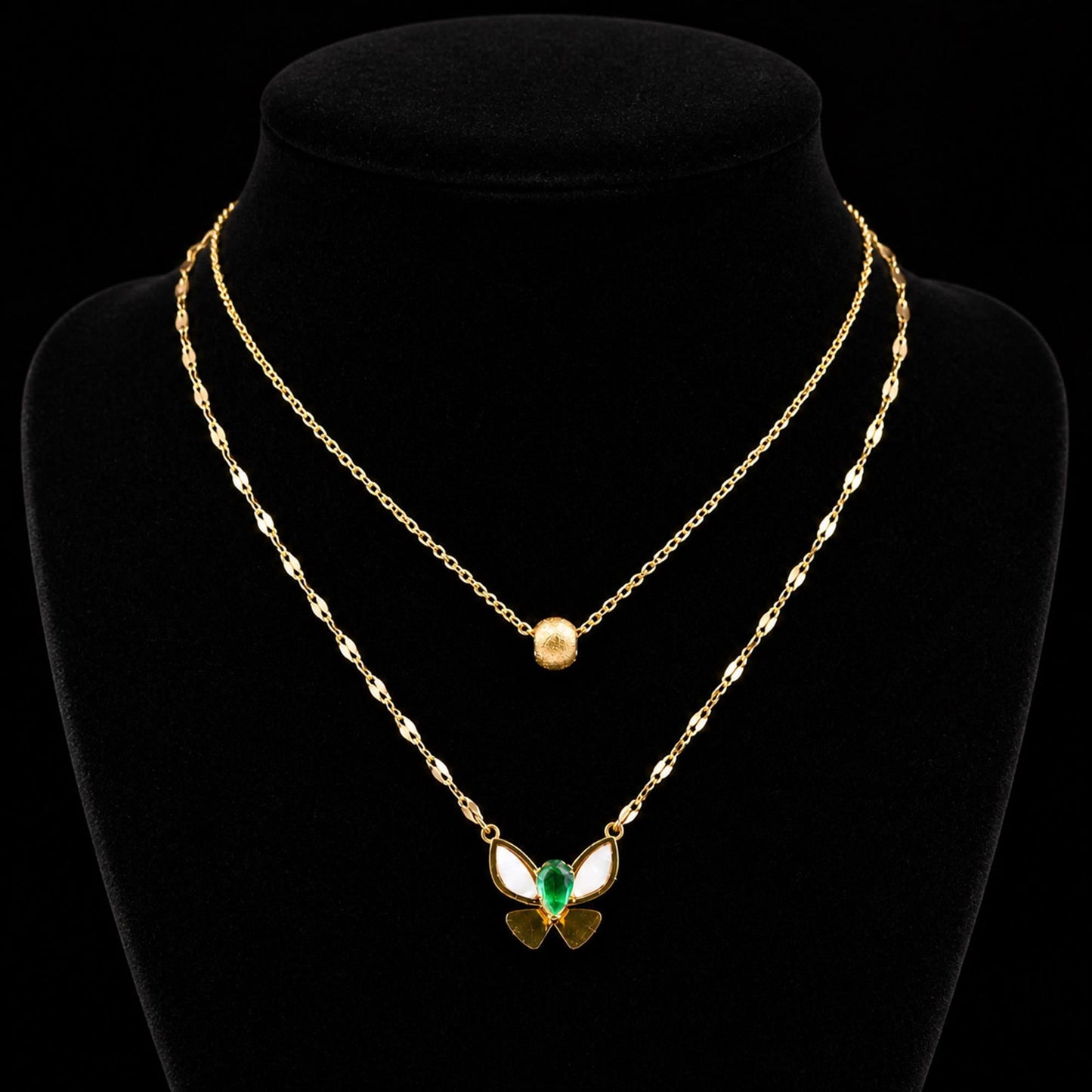 Double Layered Butterfly Mosaic Pendant - Zevaraat