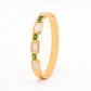 Emerald and Marble White Stones Bangle - Zevaraat