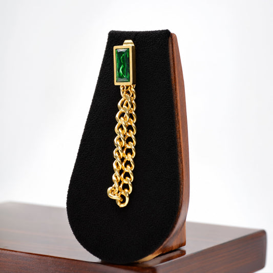 Emerald Luxe Chain Drop Earrings - Zevaraat