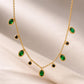 Emerald Oval Charm Necklace - Zevaraat