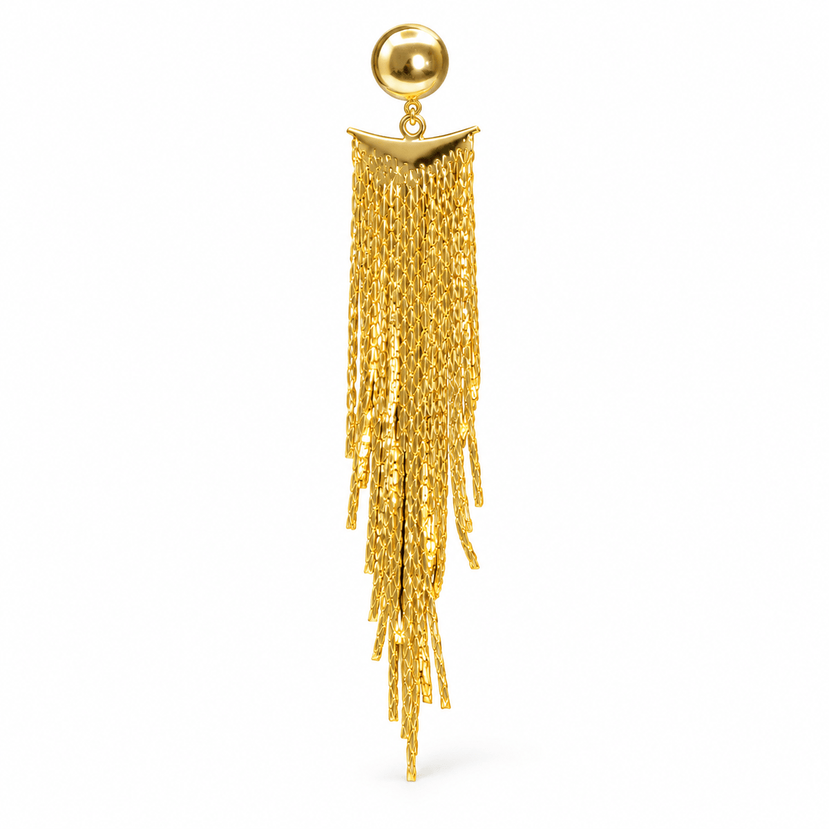 Golden Cascade Fringe Earrings - Zevaraat