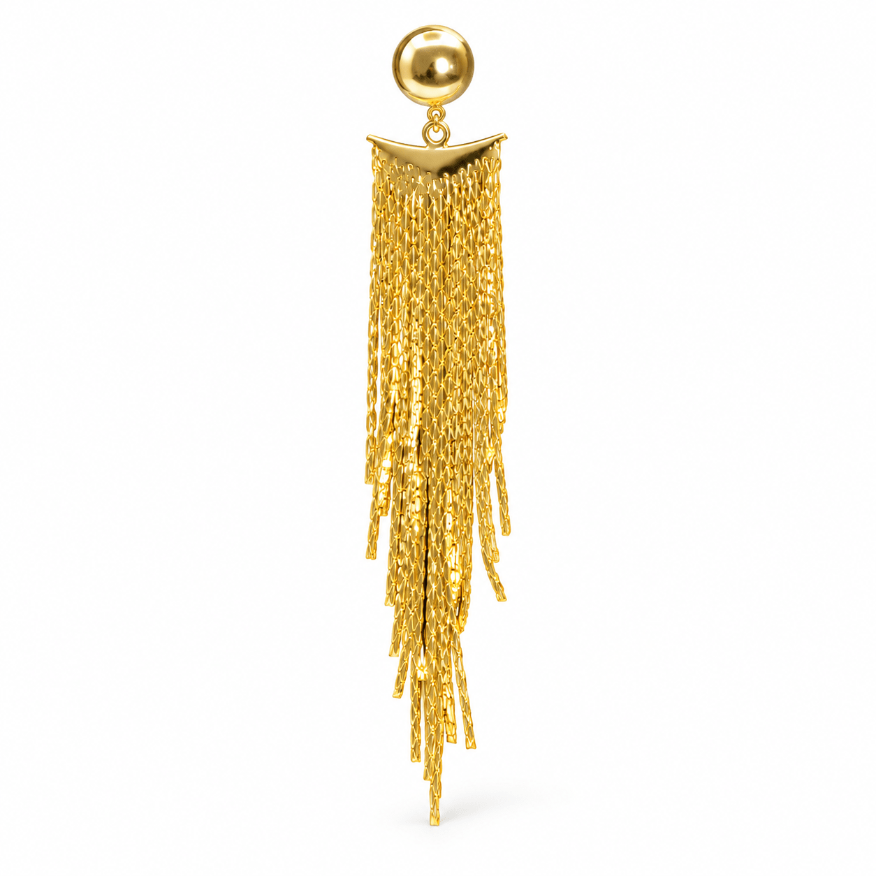 Golden Cascade Fringe Earrings - Zevaraat