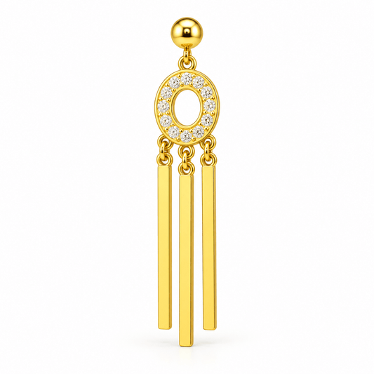 Golden Halo Triple Bar Earrings - Zevaraat