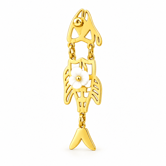 Golden Koi Blossom Drop Earrings - Zevaraat