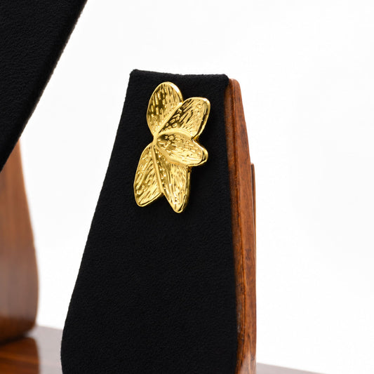 Golden Petal Sculpted Earrings - Zevaraat