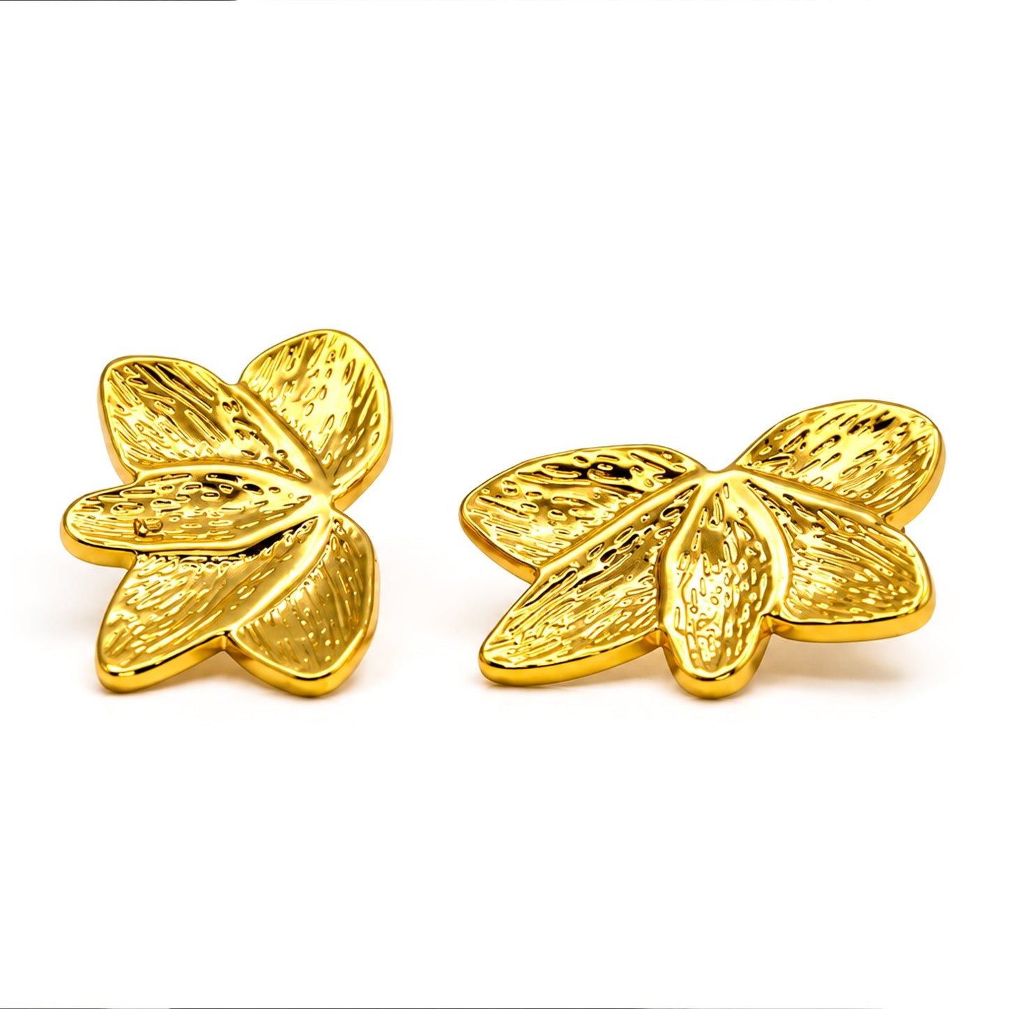 Golden Petal Sculpted Earrings - Zevaraat