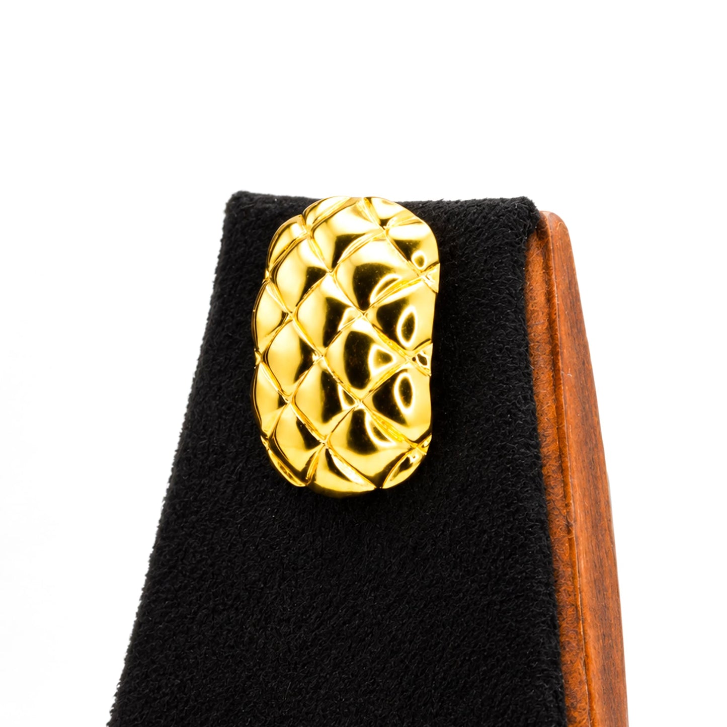 Golden Quilt Stud Earrings - Zevaraat