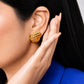 Golden Quilt Stud Earrings - Zevaraat