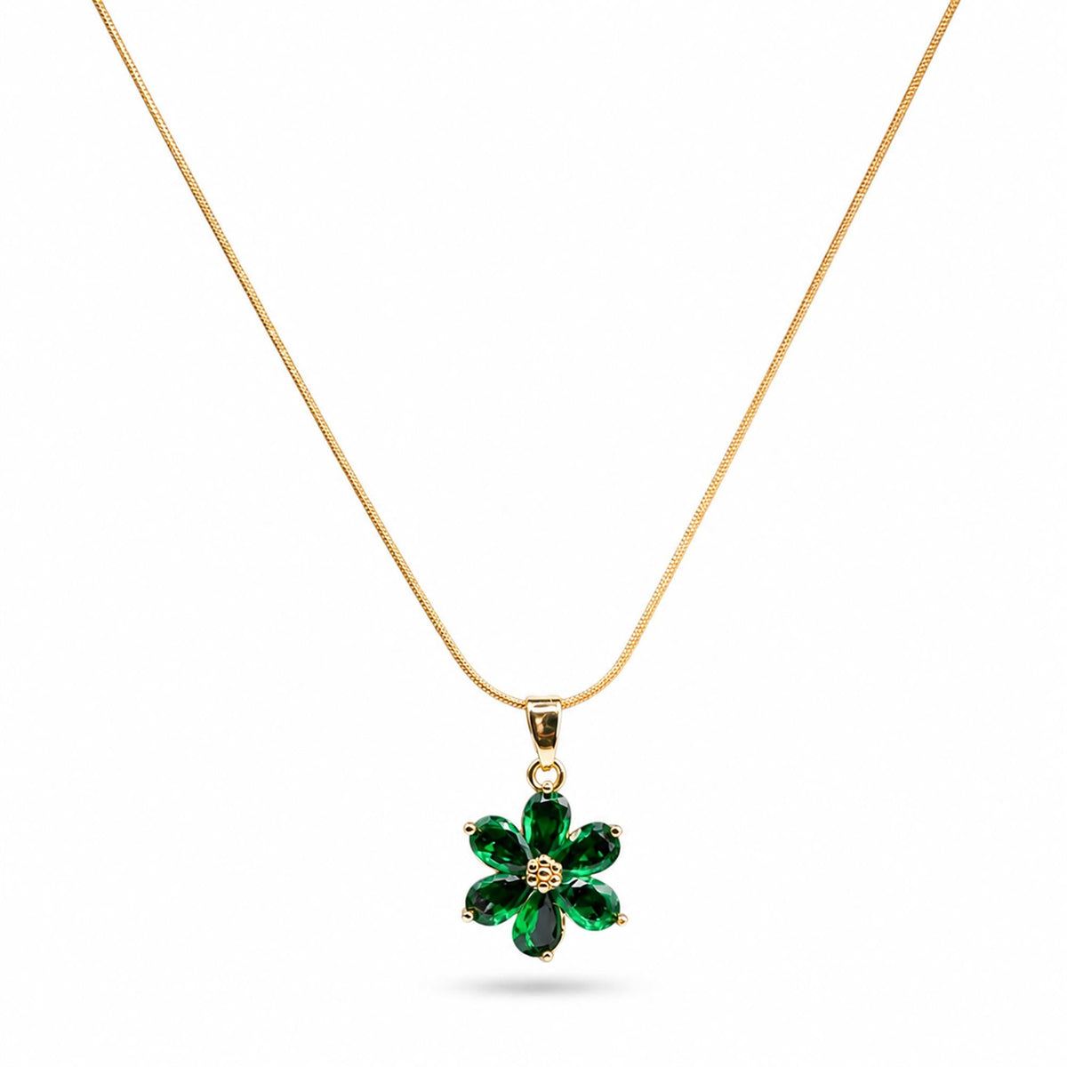 Green Daisy Floral Pendant - Zevaraat