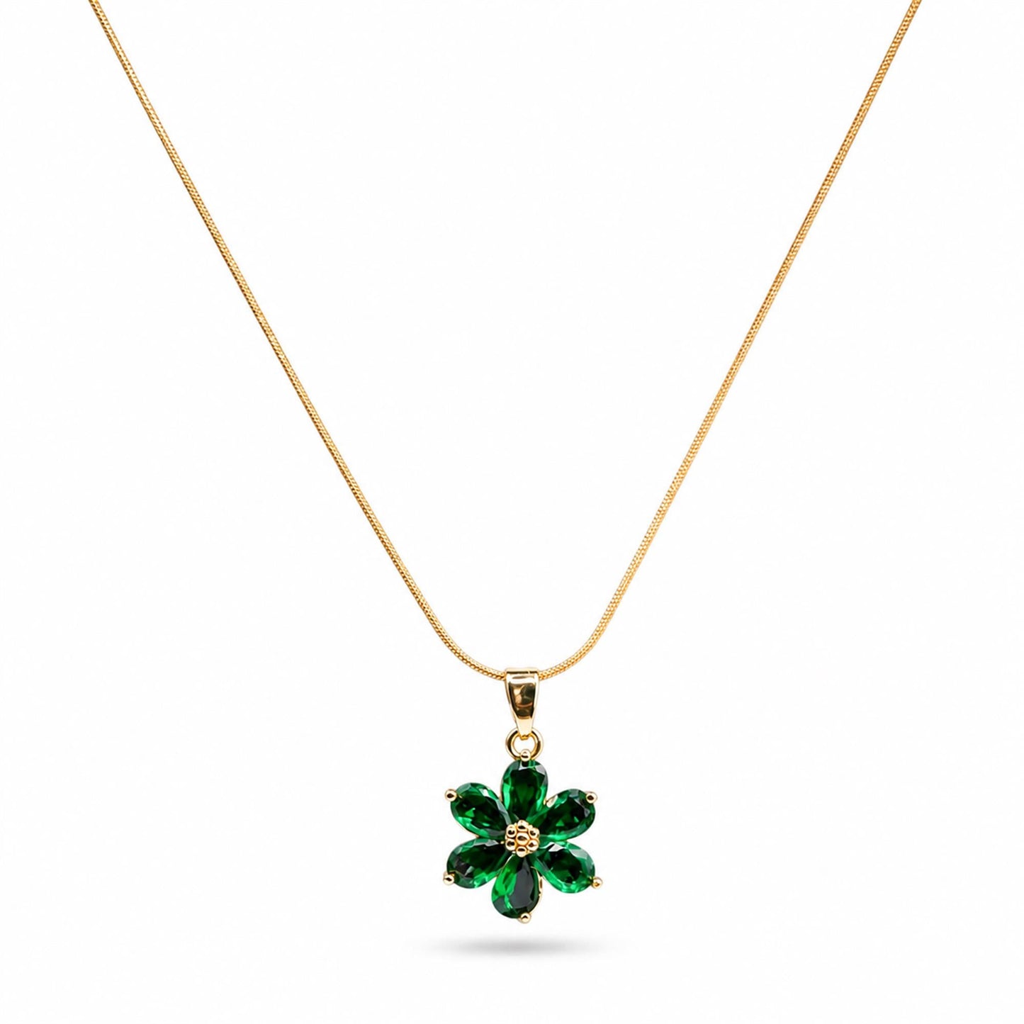 Green Daisy Floral Pendant - Zevaraat