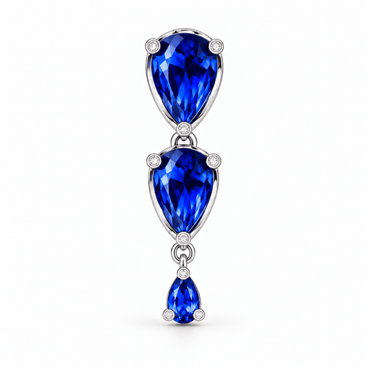 Royal Blue Crystal Drop Earrings - Zevaraat