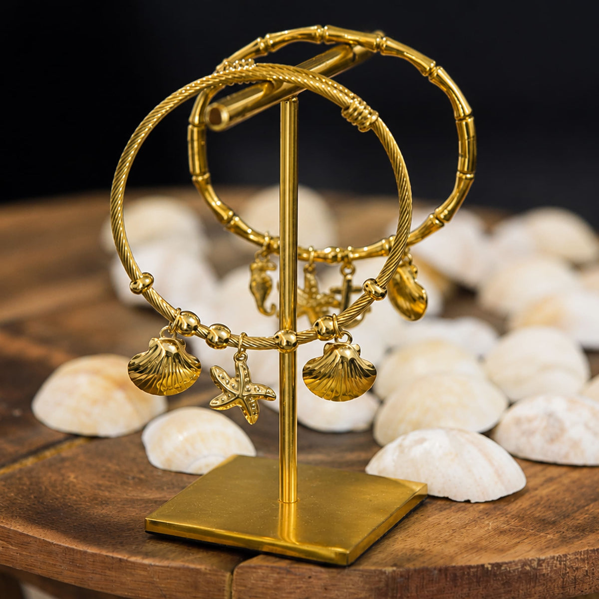 Sea Shell Adjustable Bangle - Zevaraat
