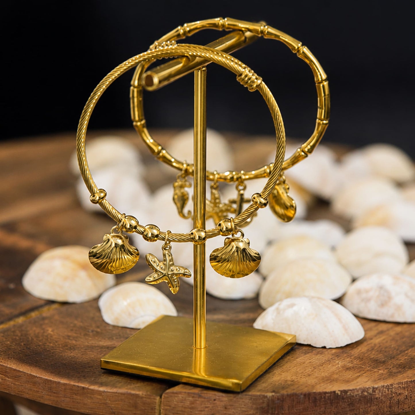 Sea Shell Adjustable Bangle - Zevaraat