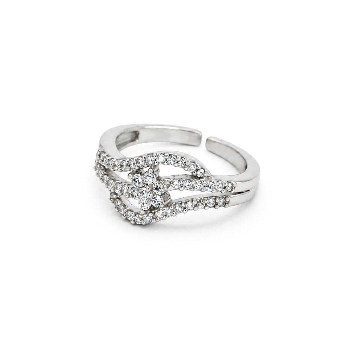 Serene Starlight Wave Ring - Zevaraat