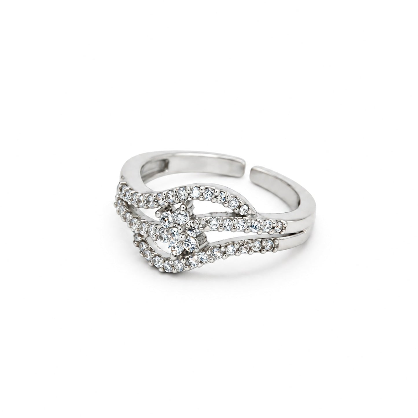 Serene Starlight Wave Ring - Zevaraat