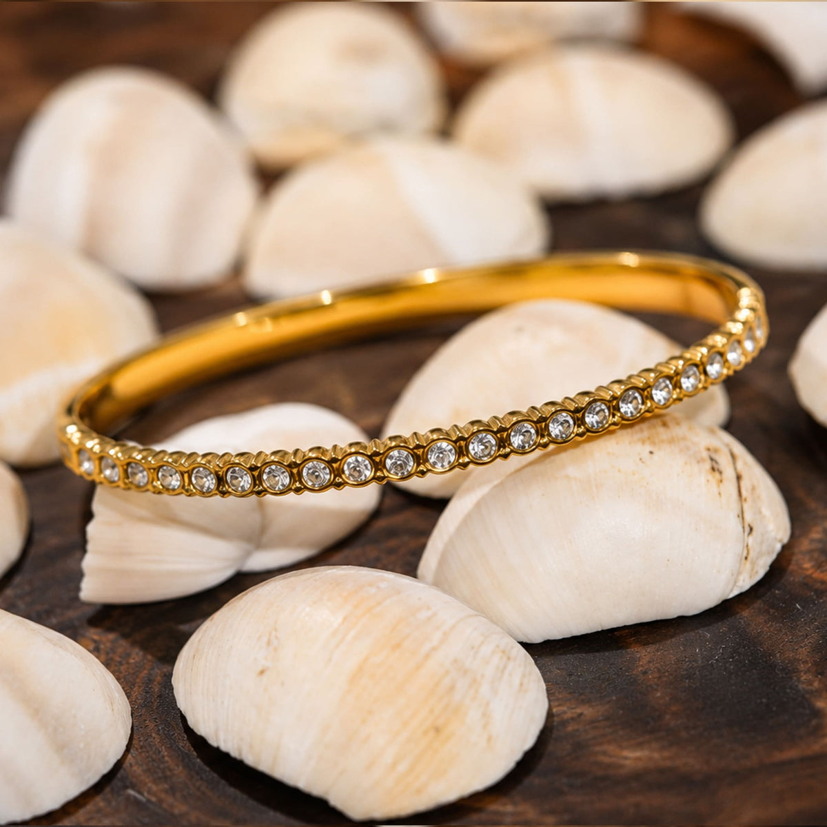 Studded Gold (Single) Bangle - Zevaraat