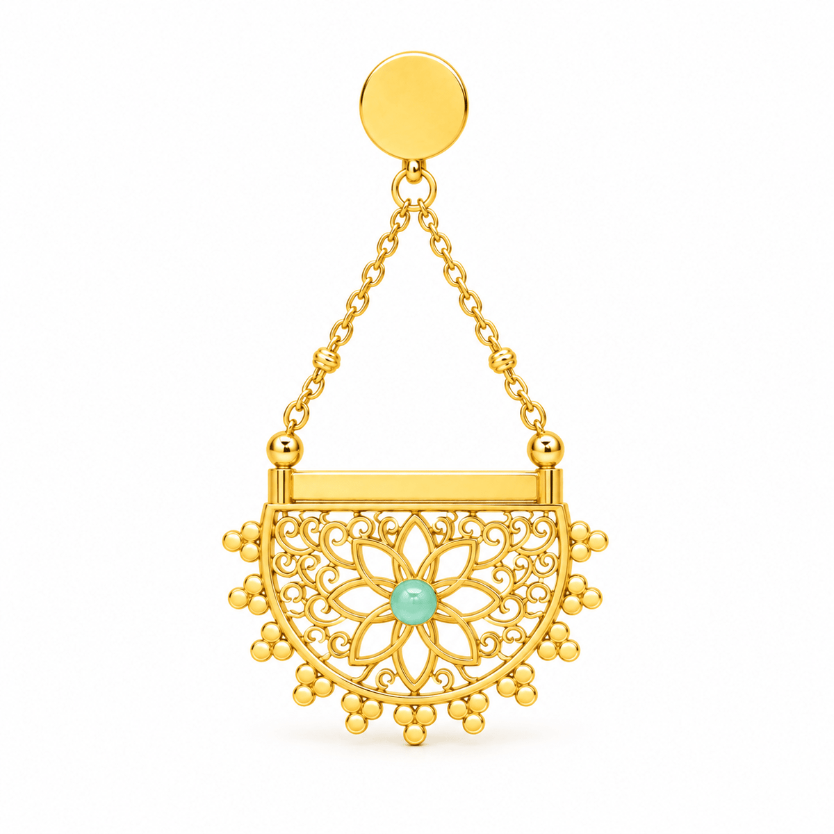 Turquoise Garden Filigree Earrings - Zevaraat