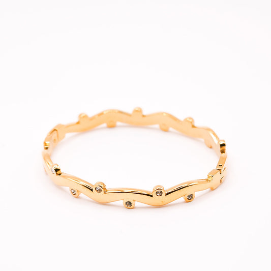 Wavy Stone Line Bangle - Zevaraat